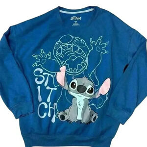Disney Stitch Women's Blue Long Sleeve Graphic Sweatshirt‎ Size M